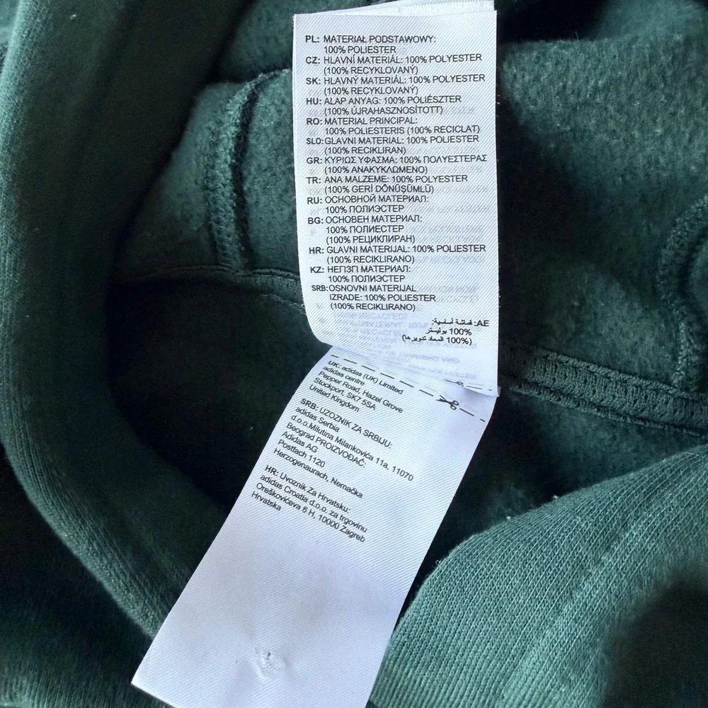 Adidas Mens‎ Zippered Chest Pocket Hoodie Dark Green XL Fleece workout Pullover